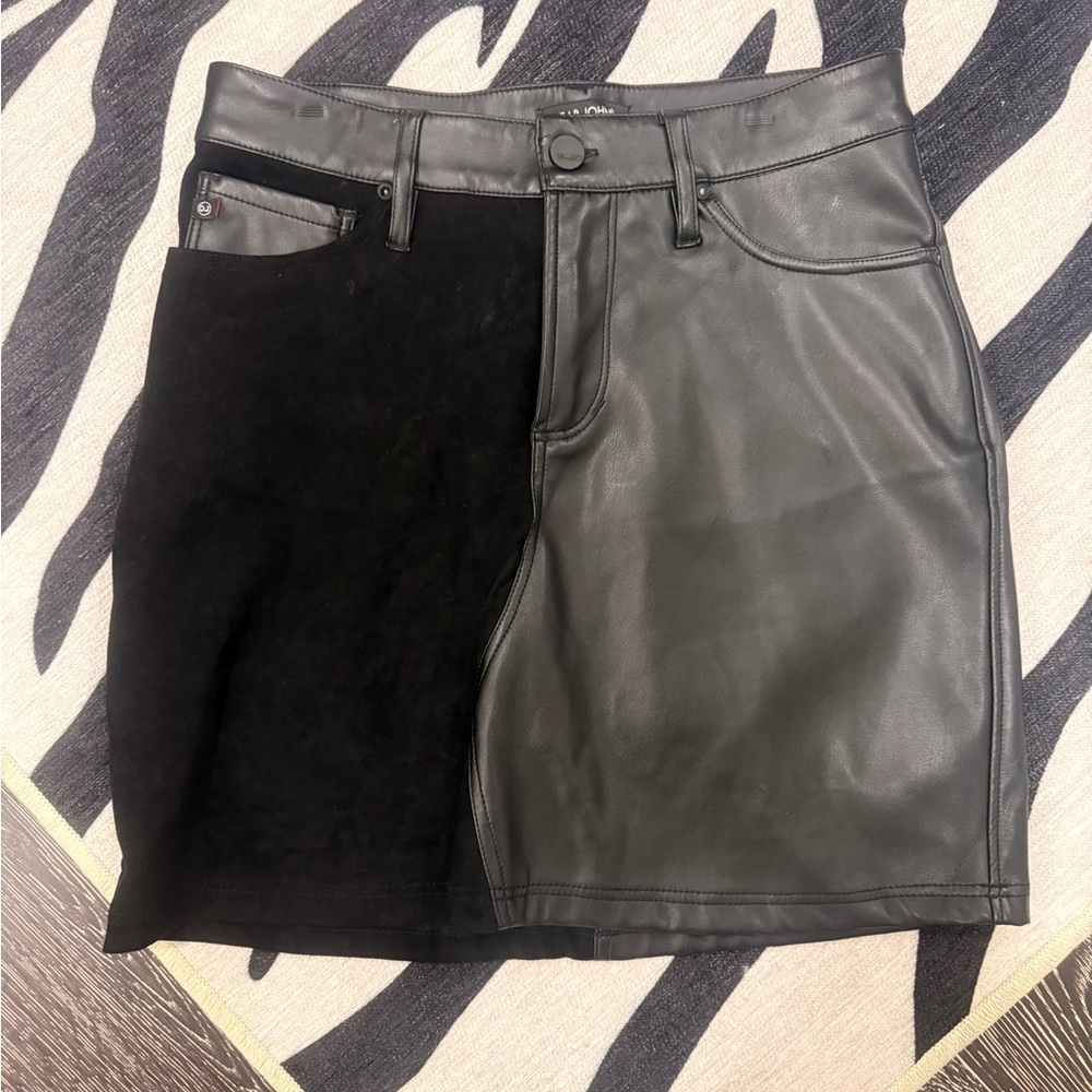 Dear John Black faux leather and suede Mini Skirt.